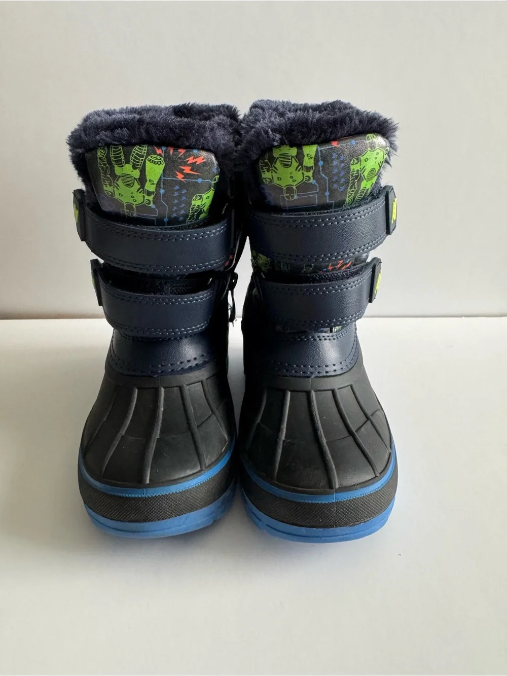 Kids Navy Blue Astronaut Winter Boots